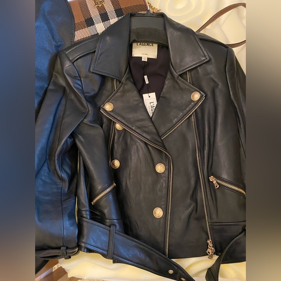 L’Agence • NWT Billie Belted Leather Jacket Small - Picture 11 of 11